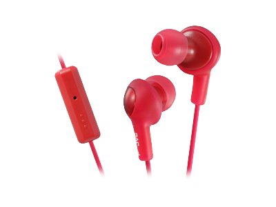 JVC HA-FR6 Gumy PLUS Earphones with mic in-ear wired noise isolating raspberry red 