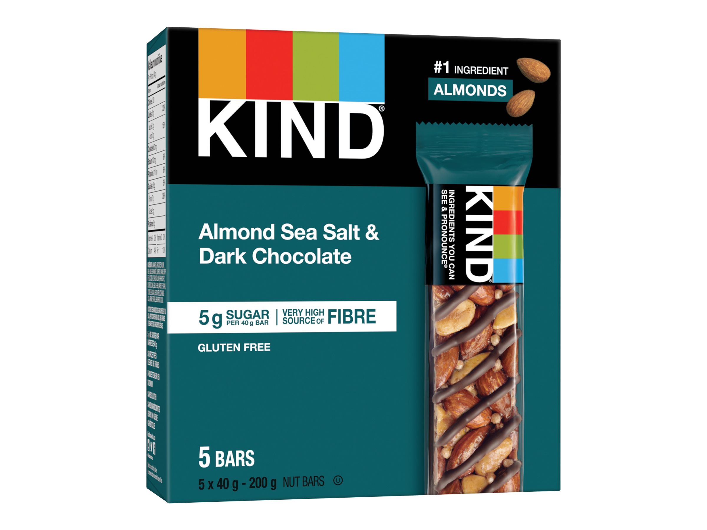 Kind Nut Bars - Almond Sea Salt & Dark Chocolate - 5x40g