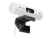 Logitech Brio 500 Full HD Webcam with Auto Light Correction, Auto-Framing, Show Mode, Dual Noise Reduction Mics, Webcam Privacy Cover, Works with Microsoft Teams, Google Meet, Zoom - Off-white