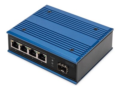 DIGITUS Switch Ind. 4-Port Gigabit 30W PoE Unmanaged blau - DN-651135
