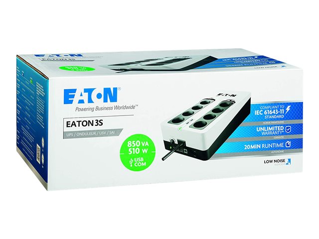 Eaton 3S 850 - USV - Wechselstrom 220-240 V - 510 Watt - 850 VA - 1-phasig