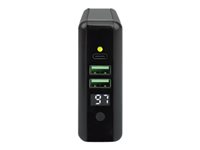 Manhattan 4-in-1 Travel Wall Charger and Powerbank 8,000 mAh, USA/UK/Euro 2-pin Plugs, Output: 1x USB-C, 2x USB-A ports and W