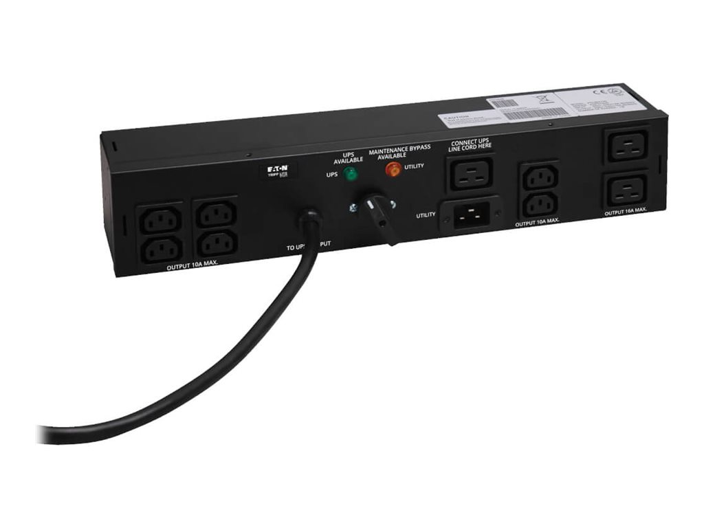 Tripp Lite PDU Dual Source w/ Hot Swap 200-240V 16A C13 C19 8 Outlet 2U RM