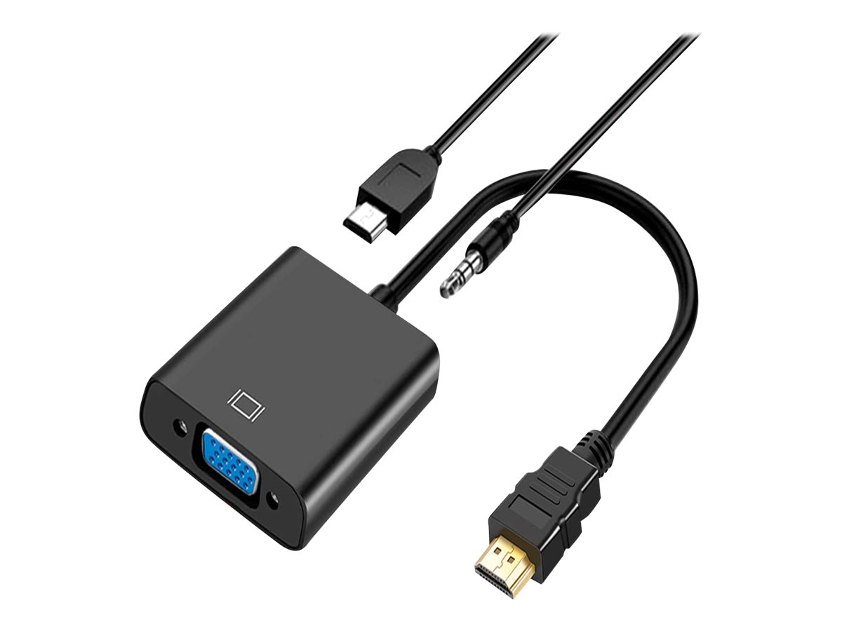 4XEM power / audio / video adapter - HDMI / VGA - 25.4 cm