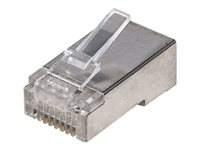 Intellinet RJ45 Modular Plugs, Cat5e, STP, 3-prong, for solid wire, 15 µ gold plated contacts, 100 pack CAT 5e Afskærmet parsnoet (STP) Netværk-konnektor