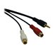 Eaton Tripp Lite Series 3.5 mm Mini Stereo to RCA Audio Y Splitter Adapter Cable (M/2xF), 6 in. (15.2 cm)