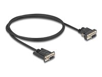 DeLOCK 9-pin D-Sub (DB-9) Strøm DC jackstik 5,5 mm (ID: 2,1 mm) (female) - 9-pin D-Sub (DB-9) (female) Sort 1m Serielt kabel