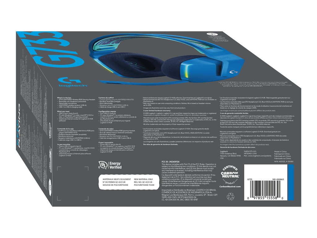 LOGI G733 LightSpeed Headset blue