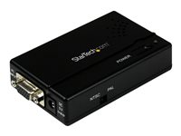 StarTech.com High Resolution VGA to Composite (RCA) or S-Video Converter - PC to TV Video Adapter - 1600x1200 RGB to TV (VGA2VID) Video transformer