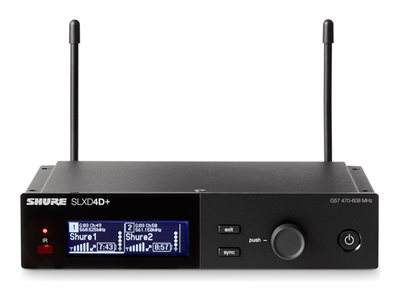 Shure SLX-D SLXD4D+ - Dual channel receiver for wireless microphone system