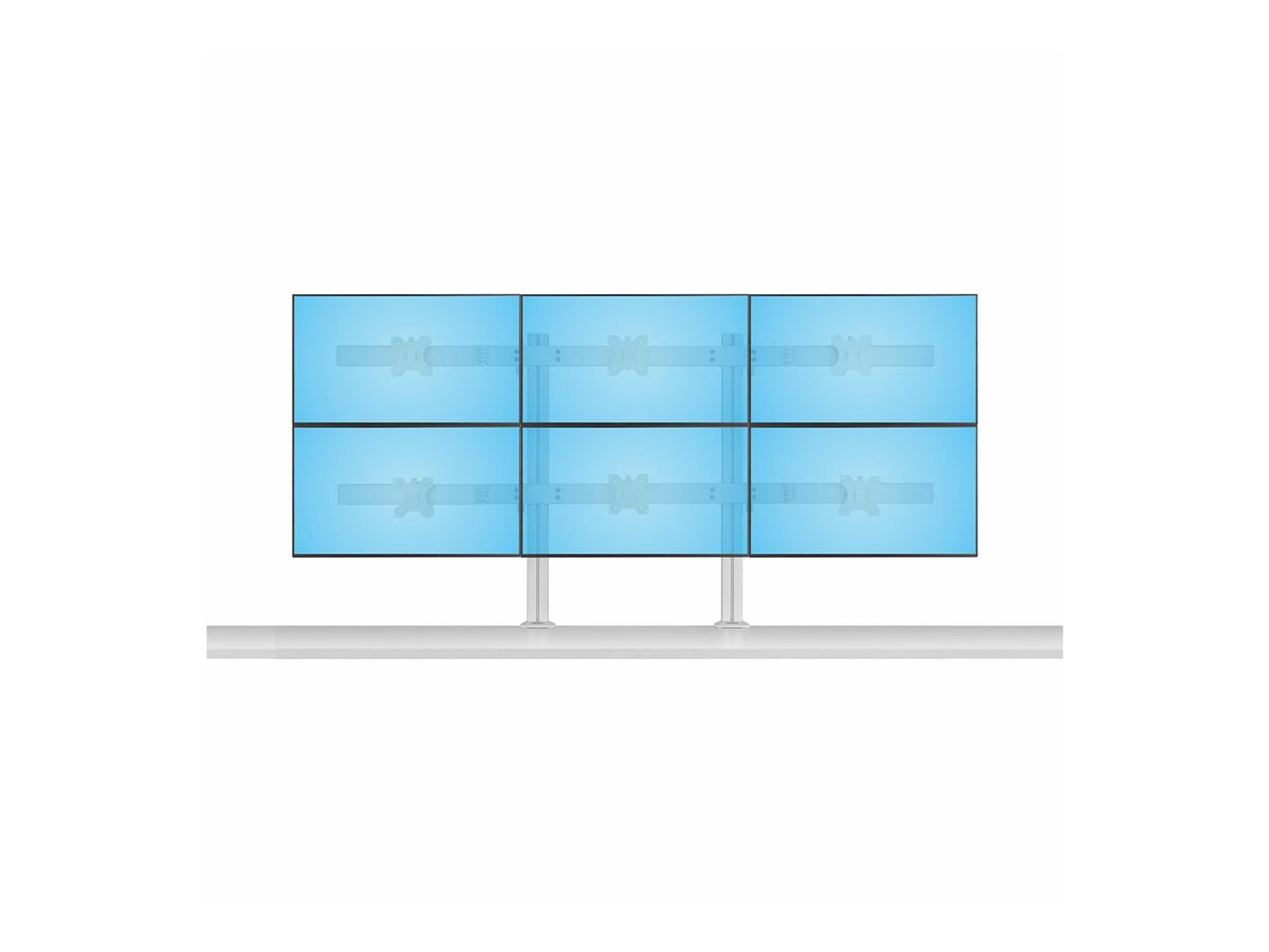 StarTech.com Six-Monitor Desk Mount w/ Crossbar, Up To 32" Screens/17.6lb montážní sada - pro 6 LCD displejů - Sloupec, dvojitý - bílá – foto 9