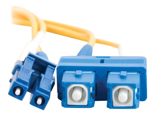 C2G LC-SC 9/125 OS1 Duplex Singlemode PVC Fiber Optic Cable (LSZH) - patch kabel - 5 m - 5 m - žlutá – foto 3