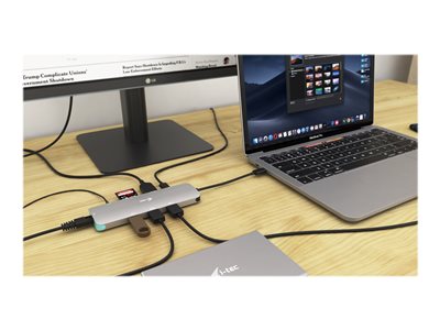 i-tec USB-C Metal Nano Dock 3x - 2 x Display Port + 1 x HDMI + 1 x