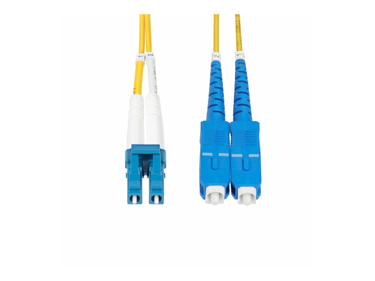 StarTech.com 2m (6ft) LC to SC (UPC) OS2 Single Mode Duplex Fiber Optic Cable, 9/125µm, Laser Optimized, 10G, Bend Insensitive, Low Insertion Loss - LSZH Fiber Patch Cord (SMLCSC-OS2-2M) - patch kabel - 2 m - 2 m - žlutá – foto 4