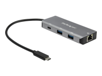 StarTech.com Hub USB-C à 3 ports USB et 1 port RJ45 GbE - 2 ports USB-A, 1 port USB-C - 10 Gbps - Câble hôte intégré de 25cm (HB31C2A1CGB)