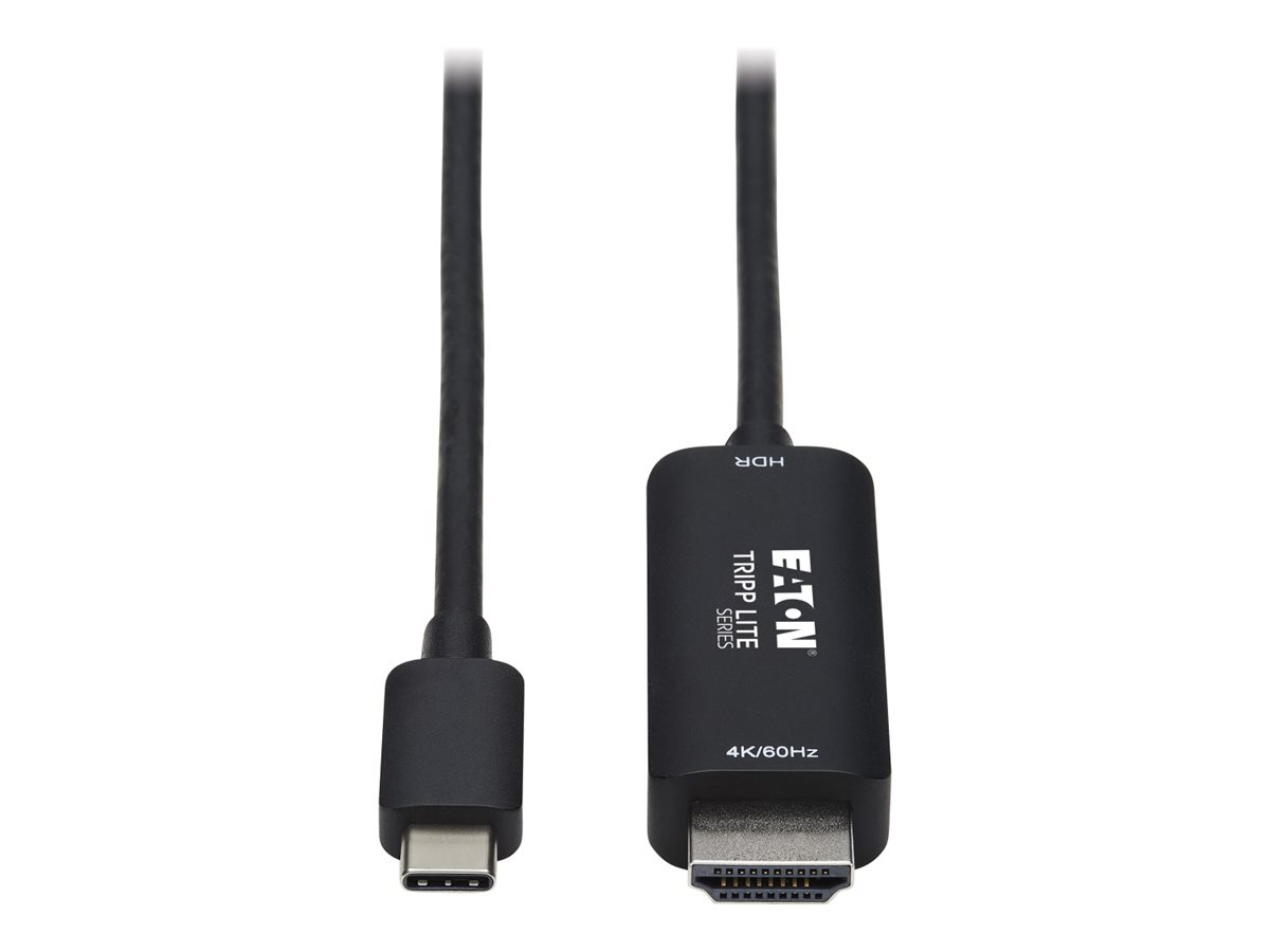 Eaton Tripp Lite Series USB C to HDMI Adapter Cable, 4K 60Hz, HDR, HDCP 2.2, DP 1.2 Alt Mode, Black, 3-ft.