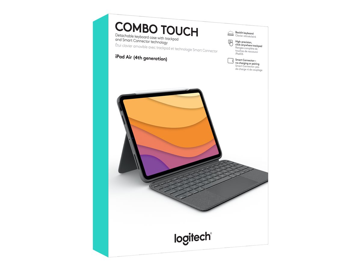 Logitech Combo Touch - klávesnice a pouzdro - s trackpad - QWERTY - španělská - oxfordská šedá Vstupní zařízení – foto 8