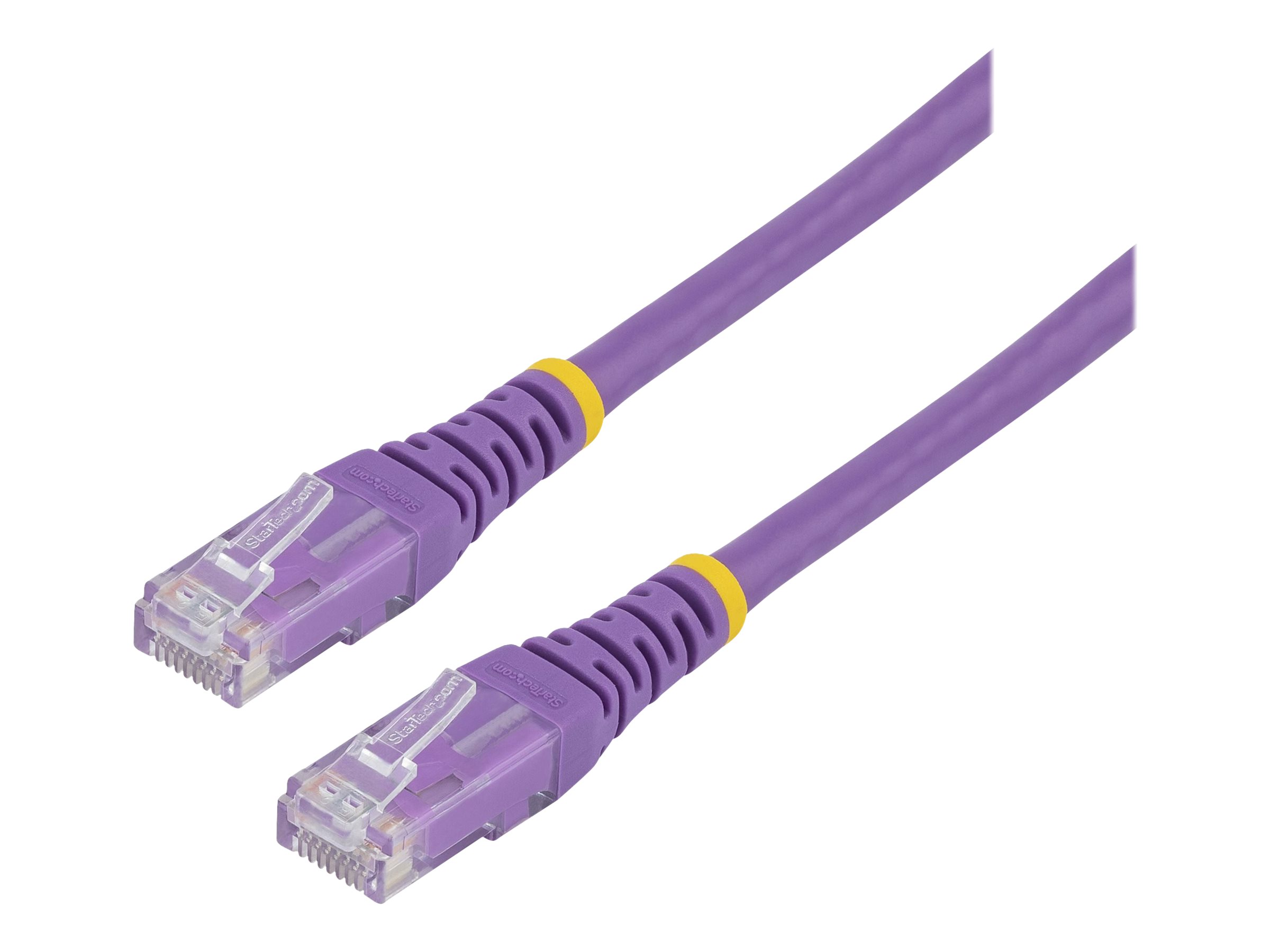 Startech 50ft CAT6 Ethernet Cable, 10 Gigabit Molded RJ45 650MHz 100W PoE Patch Cord, CAT 6 10GbE UTP Network Cable with Strain Relief, Purple, Wiring is UL Certified/TIA