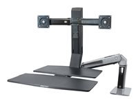 Ergotron WorkFit-A Dual Worksurface Standing Desk Monteringspakke Op til 24' 2 LCD displays / tastatur / mus