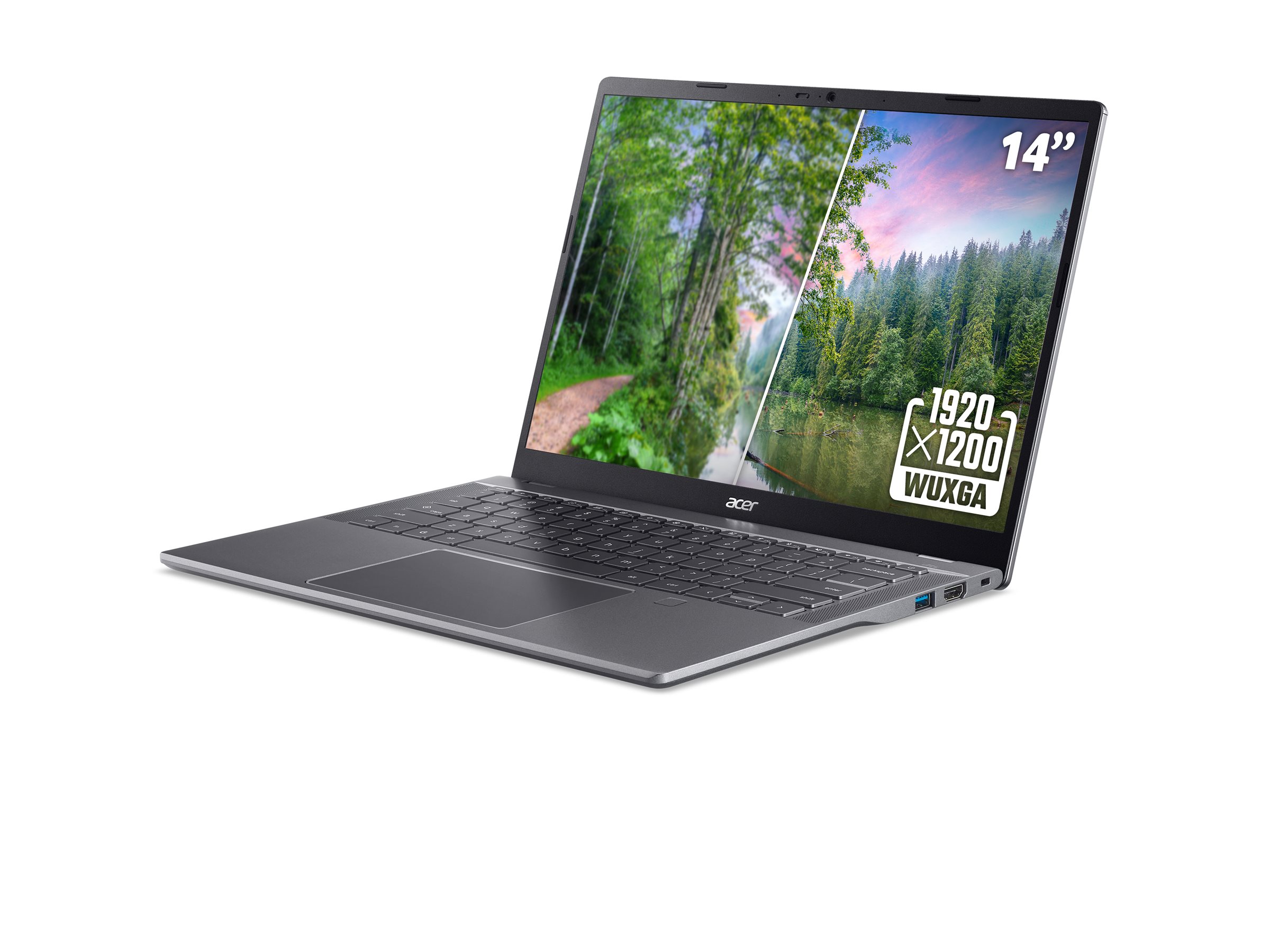 An image of Acer Chromebook Plus 514 CBE594-2-TCO - 14" - Intel Core 5 - 120U - 8 GB RAM - 256 GB SSD - UK