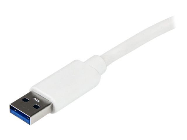 StarTech.com USB 3.0 to Gigabit Ethernet Adapter NIC w/ USB Port (White) - USB 3.0 NIC - 10/100/1000 Mbps USB 3.0 LAN Adapter (USB31000SPTW)
