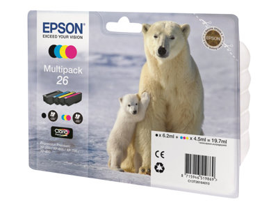 EPSON Tinte Multipack 4-colours 26 - C13T26164010