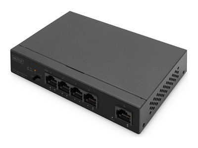 DIGITUS Switch 4-Port  Gigabit 60W  PoE Unmanaged schwarz