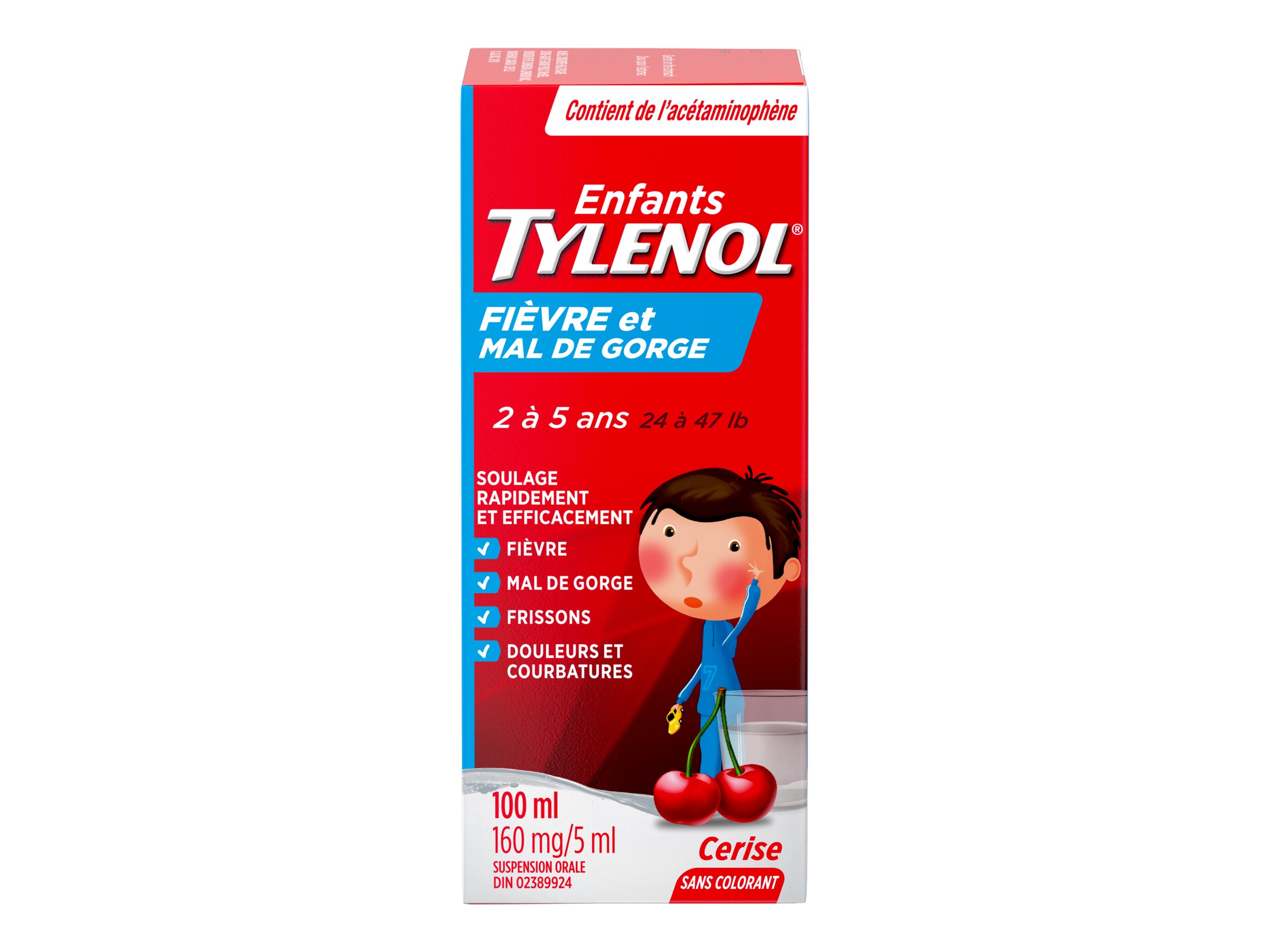 Tylenol* Children's Fever & Sore Throat Pain Suspension Liquid - 100ml� �