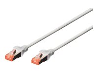 DIGITUS CAT 6 Kabel med afskærmning med folie og kobberfletning (SFTP 25cm Patchkabel Grå