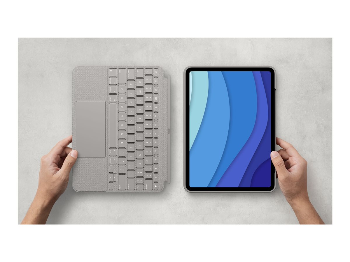 Logitech Combo Touch - klávesnice a pouzdro - s trackpad - QWERTY - španělská - písek (sand) Vstupní zařízení – foto 10