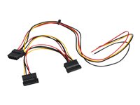 Akyga 4-PIN intern strøm 15 pin Serial ATA strøm Uisoleret ledning Sort 40cm Strømkabel