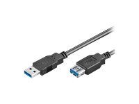 MicroConnect USB 3.0 USB forlængerkabel 3m Sort