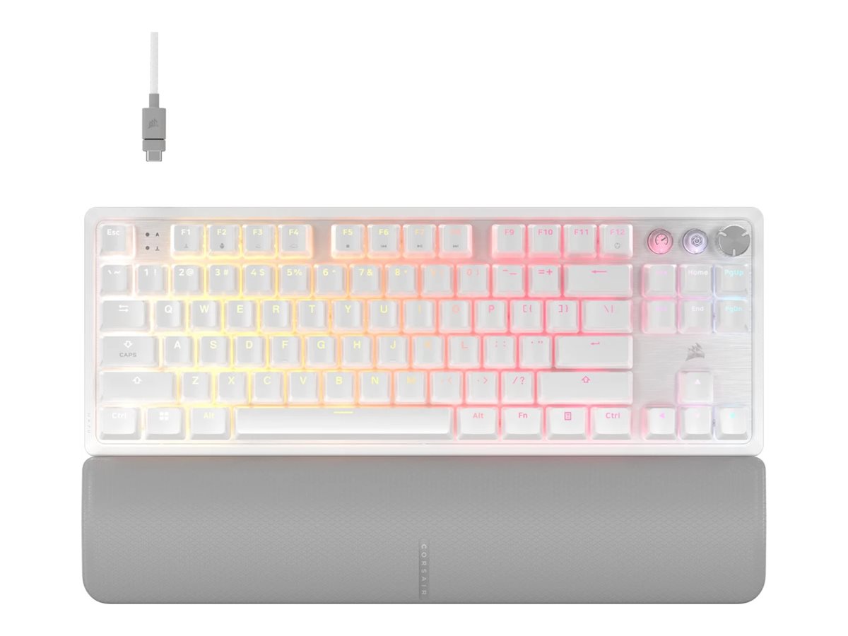 CORSAIR K70 PRO TKL keyboard TKL QWERTY US English white Input Product shot Front 79800