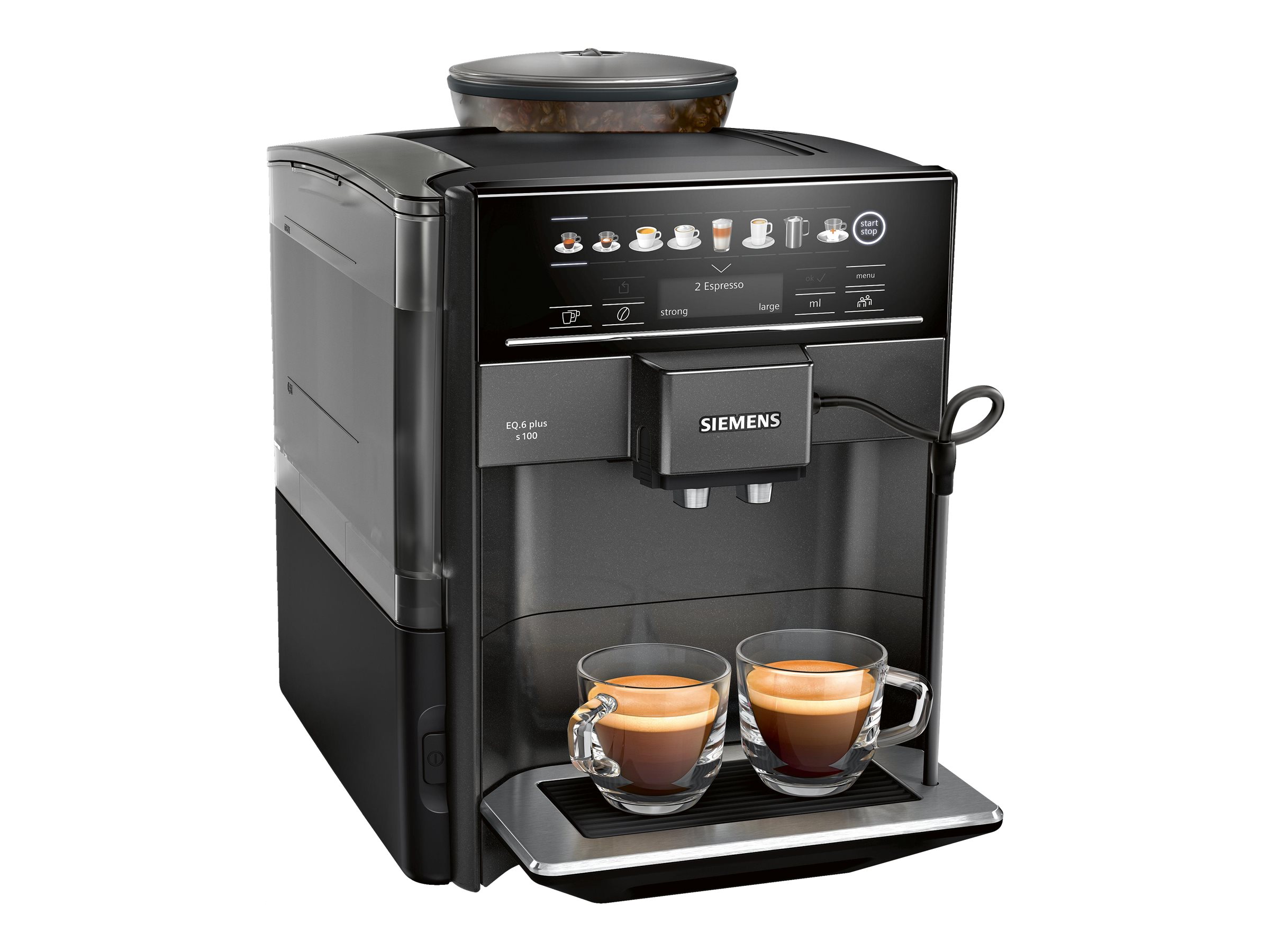 Siemens EQ.6 plus s100 TE651319RW Automatisk kaffemaskine Sort | På lager Stort udvalg, billige og hurtig levering