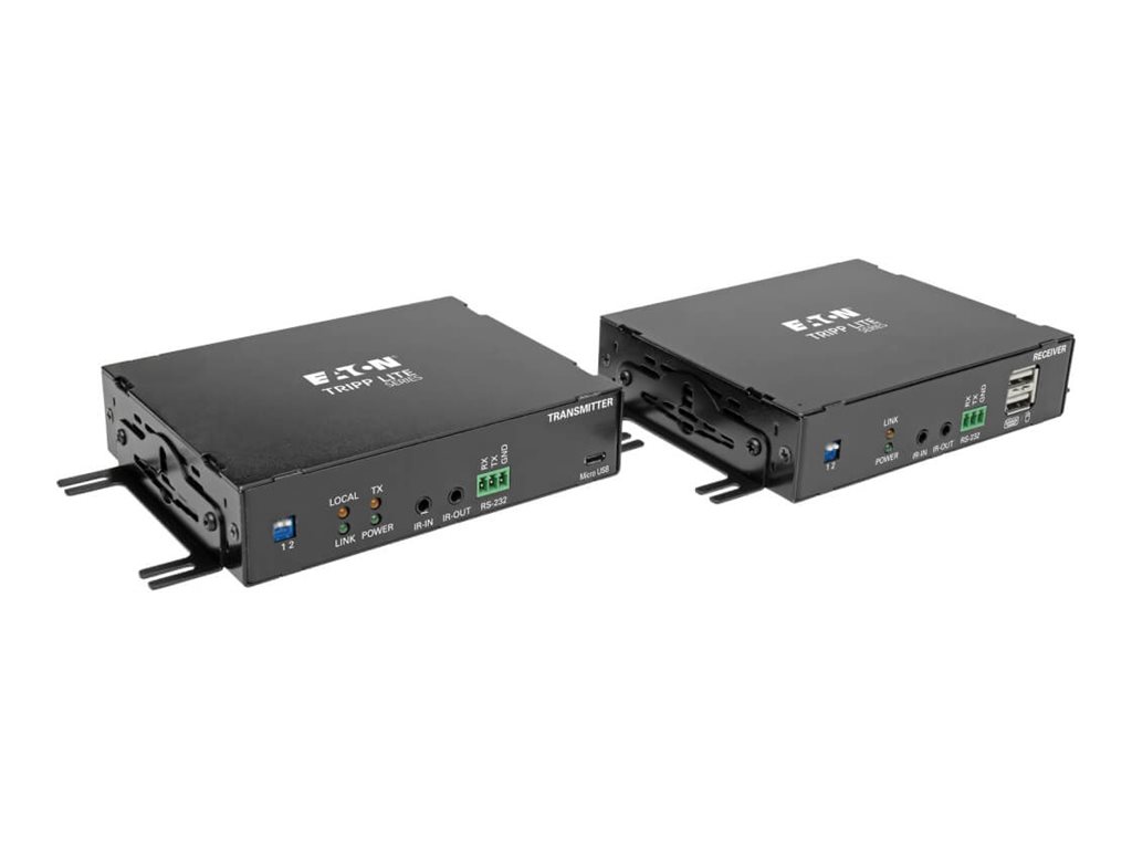 Eaton Tripp Lite Series DisplayPort over Fiber Extender Kit Transmitter/Receiver 4K 60Hz 4:4:4 RS-232 IR Multimode LC TAA