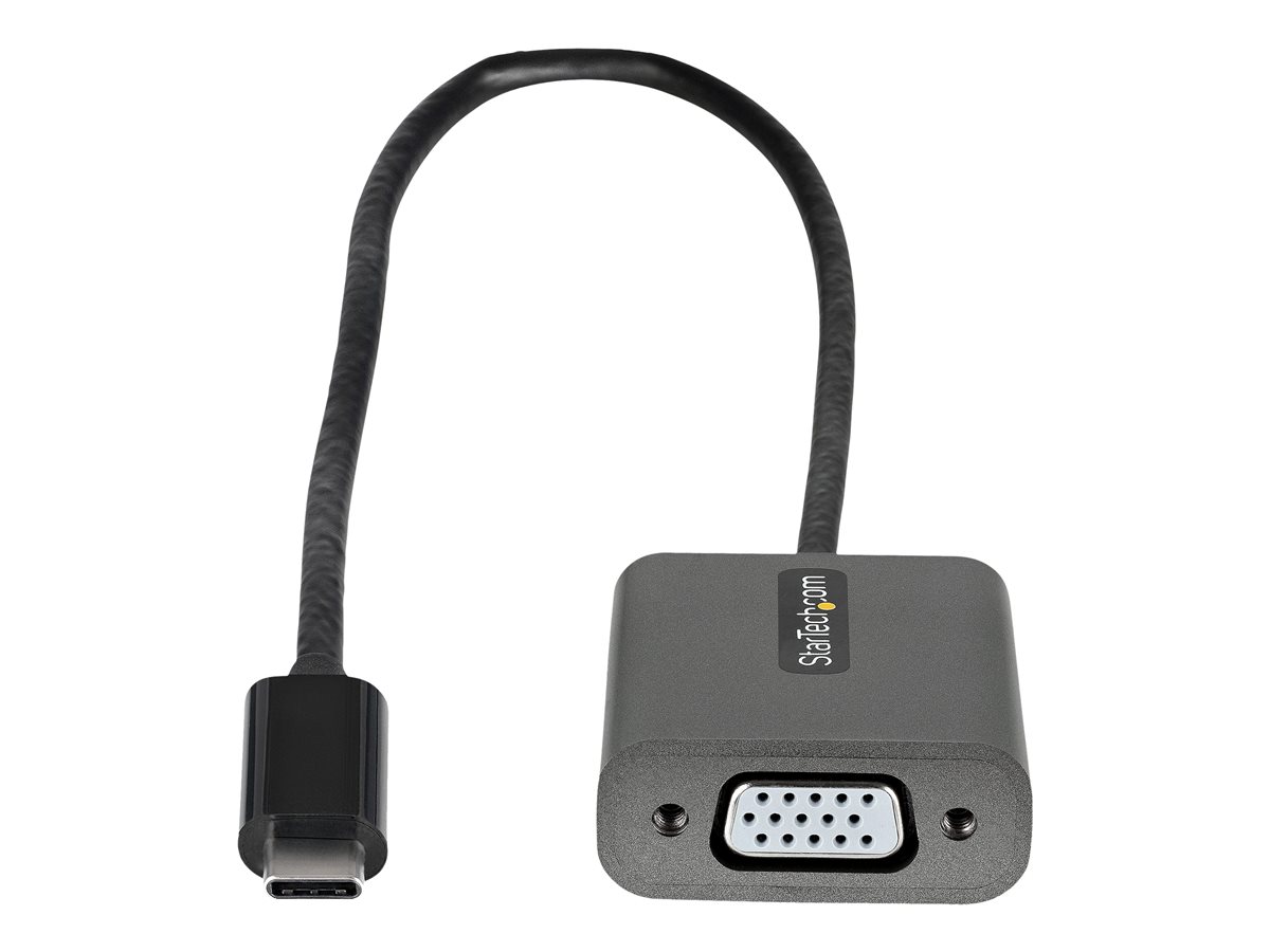 StarTech.com USB C to VGA Adapter, 1080p USB Type-C to VGA Adapter Dongle, USB-C (DP Alt Mode) to VGA Monitor/Display Video Converter, Thunderbolt 3 Compatible, 12" Long Attached Cable - USB C to VGA Converter (CDP2VGAEC) - video adaptér - VGA / USB - 30 cm – foto 2