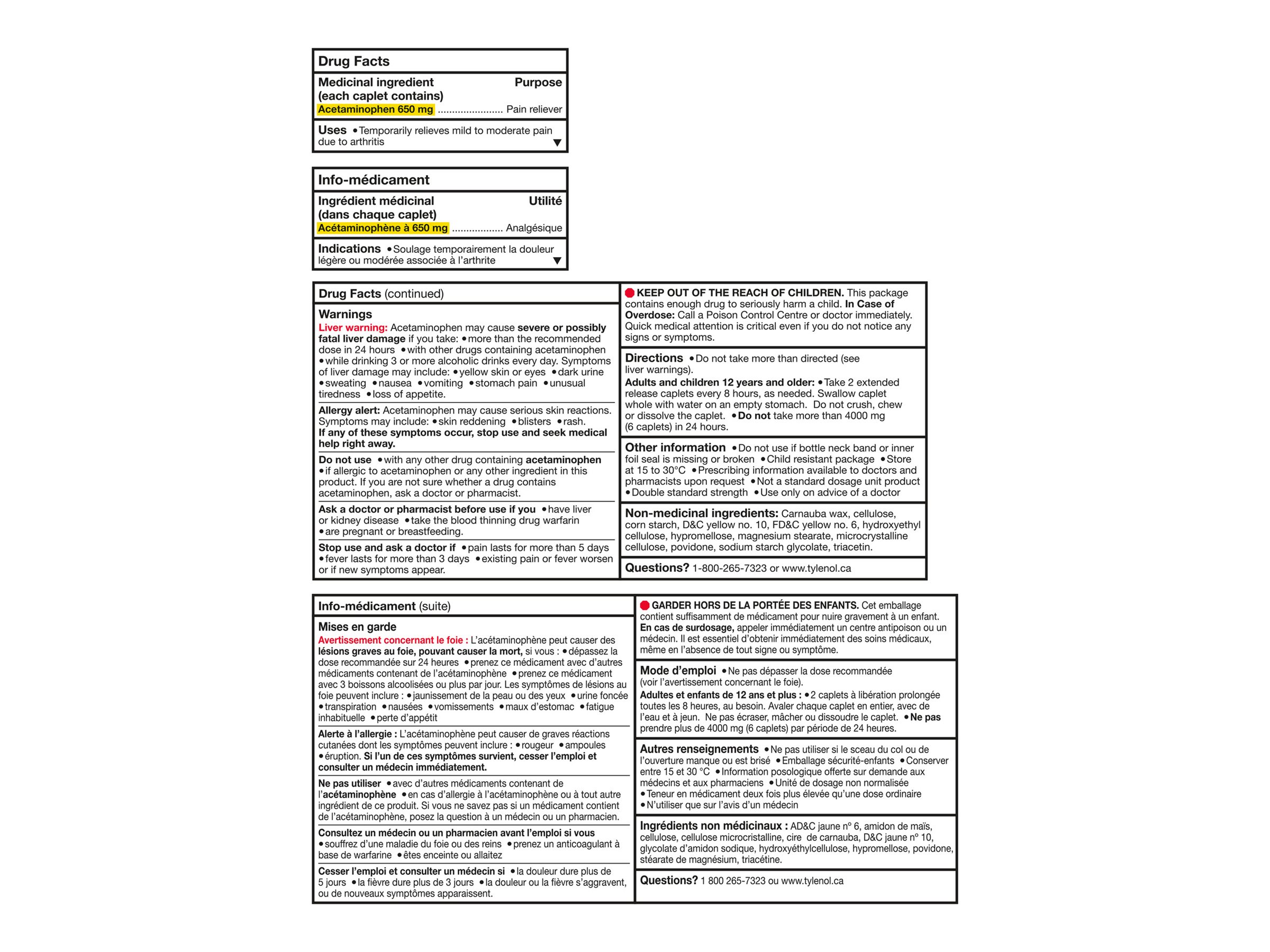 Tylenol Arthritis Pain Caplets 215's