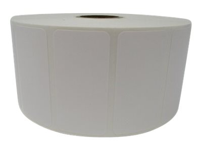 BROTHER MOBILE, MULTIPURPOSE THERMAL TRANSFER SYNTHETIC (POLYESTER) LABEL (FOR RESIN RIBBONS), 2 IN X 1 IN, WHITE, GAP, 1 IN CORE, 5 IN OD, 2,725 LABELS/ROLL, 4 ROLLS/CASE