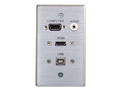 C2G HDMI, VGA, 3.5mm Audio and USB Pass Through Wall Plate - Single Gang
