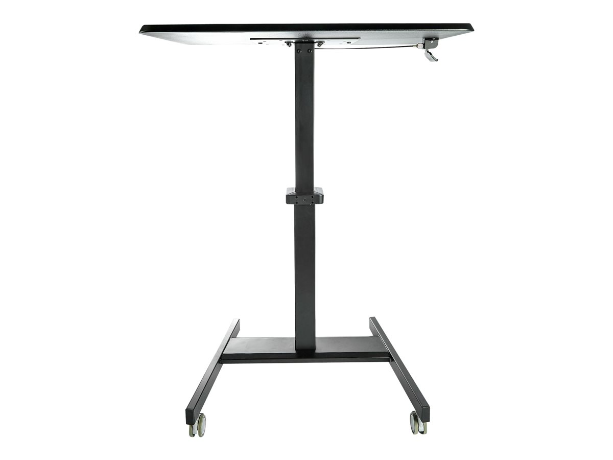 StarTech.com Mobile Standing Desk, Portable Sit Stand Ergonomic Height Adjustable Cart on Wheels, Rolling Computer/Laptop Workstation Table with Locking One-Touch Lift for Teacher/Student - Mobile Sit Stand Desk (STSCART2) - stůl k sezení/stání - černá – foto 3