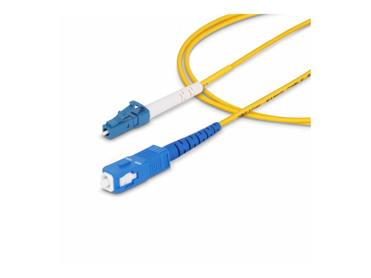 StarTech.com 3m (9.8ft) LC to SC (UPC) OS2 Single Mode Simplex Fiber Optic Cable, 9/125µm, Laser Optimized, 40G/100G, Bend Insensitive, Low Insertion Loss - LSZH Fiber Patch Cord (SPSMLCSC-OS2-3M) - patch kabel - 3 m - 3 m - žlutá – foto 2