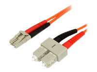 StarTech.com 3m Fiber Optic Cable - Multimode Duplex 62.5/125 - LSZH - LC/SC - OM1 - LC to SC Fiber Patch Cable (FIBLCSC3) - 