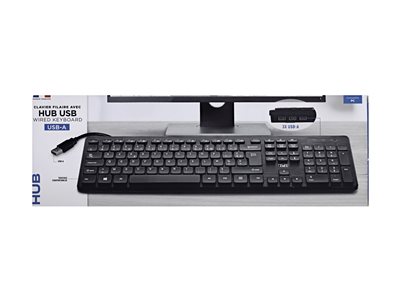 TNB HUB Wired Keyboard Built-In 3X Usb-A