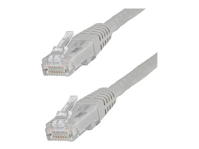 StarTech.com 6ft CAT6 Ethernet Cable, 10 Gigabit Molded RJ45 650MHz 100W PoE Patch Cord, CAT 6 10GbE UTP Network Cable with Strain Relief, Gray, Fluke Tested/Wiring is UL Certified/TIA - Category 6 - 24AWG (C6PATCH6GR) - Patch cable - RJ-45 (M) to RJ-45 (M) - 1.8 m - UTP - CAT 6 - molded - gray - for P/N: EC2000S