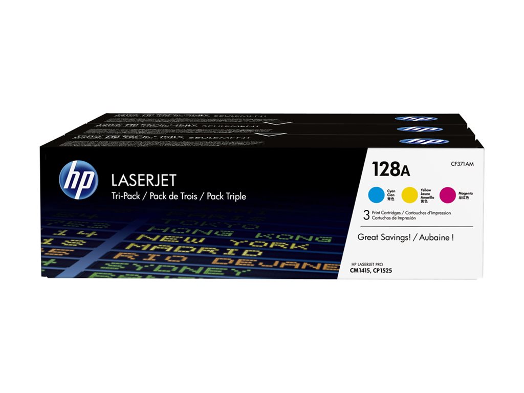 HP 128A CYM Tri-Pack LaserJet Toner Cart