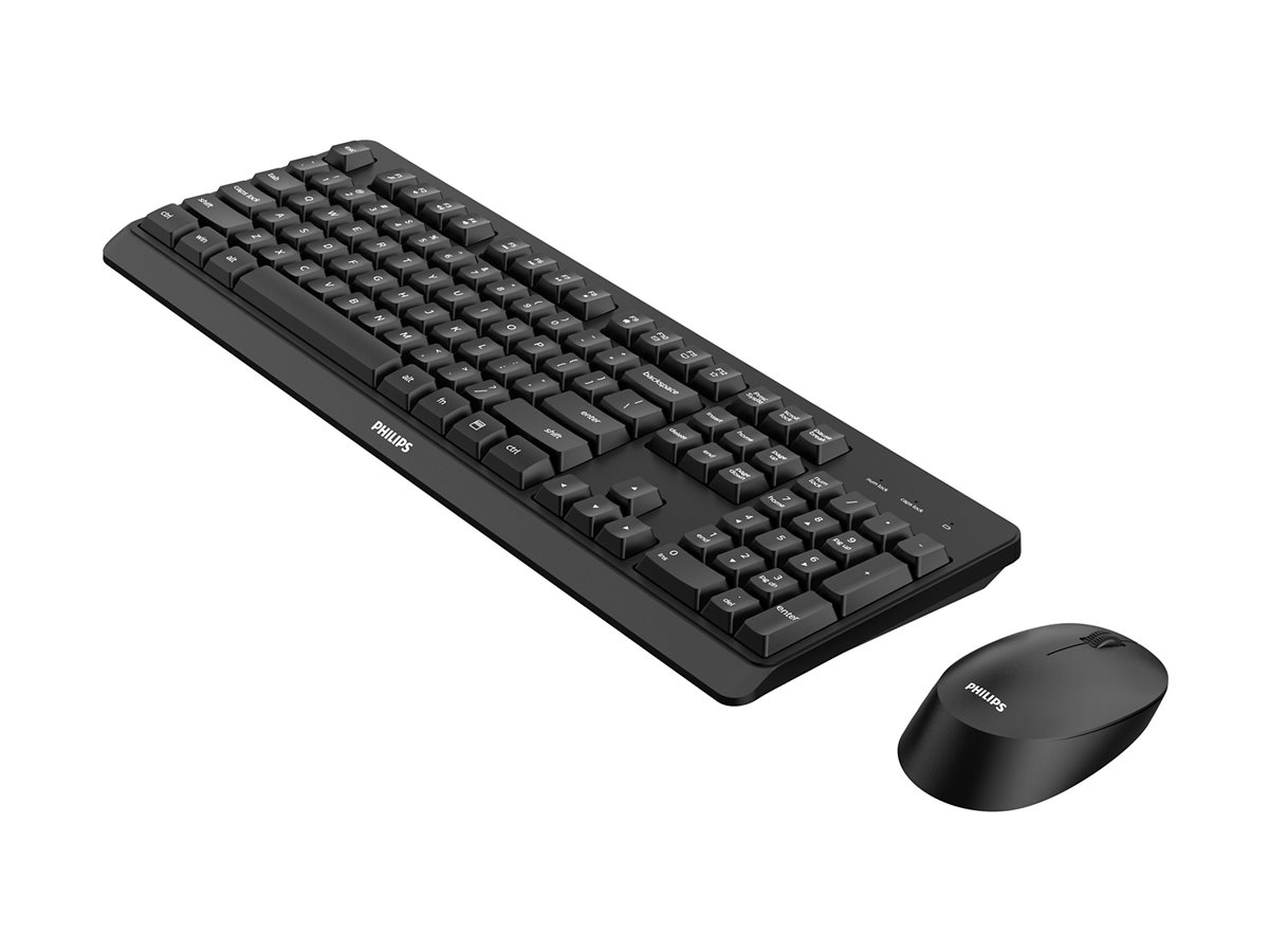 An image of Philips 3000 series SPT6307BL - keyboard and mouse set - QWERTY - black Input Device