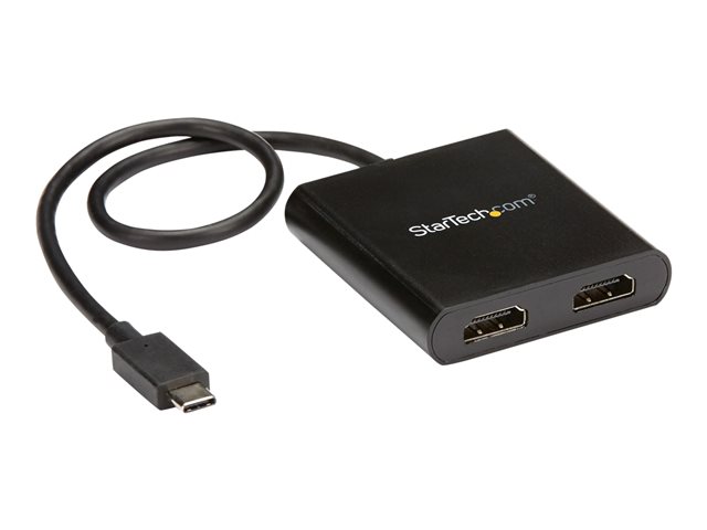 StarTech.com 2-Port Multi Monitor Adapter, USB-C to 2x HDMI Video Splitter, USB Type-C DP Alt Mode to HDMI MST Hub, Dual 4K 30Hz or 1080p 60Hz, Compatible with Thunderbolt 3, Windows Only - Multi Stream Transport (MSTCDP122HD)