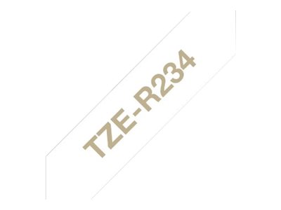 Ruban TZERE tissus Or sur Blanc 12mm (4m)