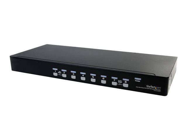 Image of StarTech.com 8 Port VGA KVM Switch - 1U Rack Mount - USB VGA KVM Switch with Audio - 1920 x 1440 @60hz - KVM Video Switch (SV831DUSBAU) - KVM / audio switch - 8 ports