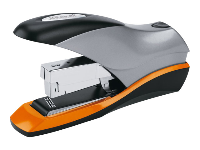 Rexel Optima 70 Stapler 70 Sheets Plastic Metal Silver Black Orange